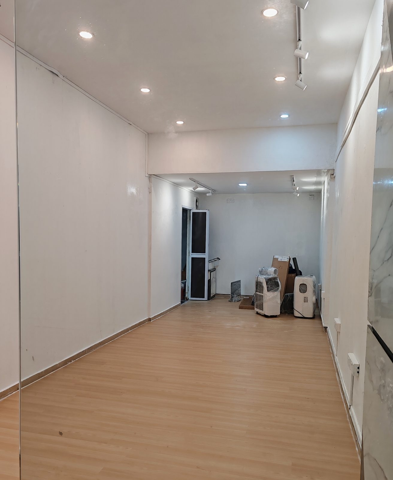 The same Tanjong Pagar Plaza unit unfurnished, showing its long narrow shape